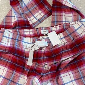 J. Crew Red Pink and Blue Plaid Flannel Pajama Pants